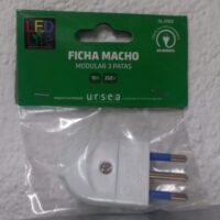 Ficha modular 10 Amp 3 Patas Blanca
